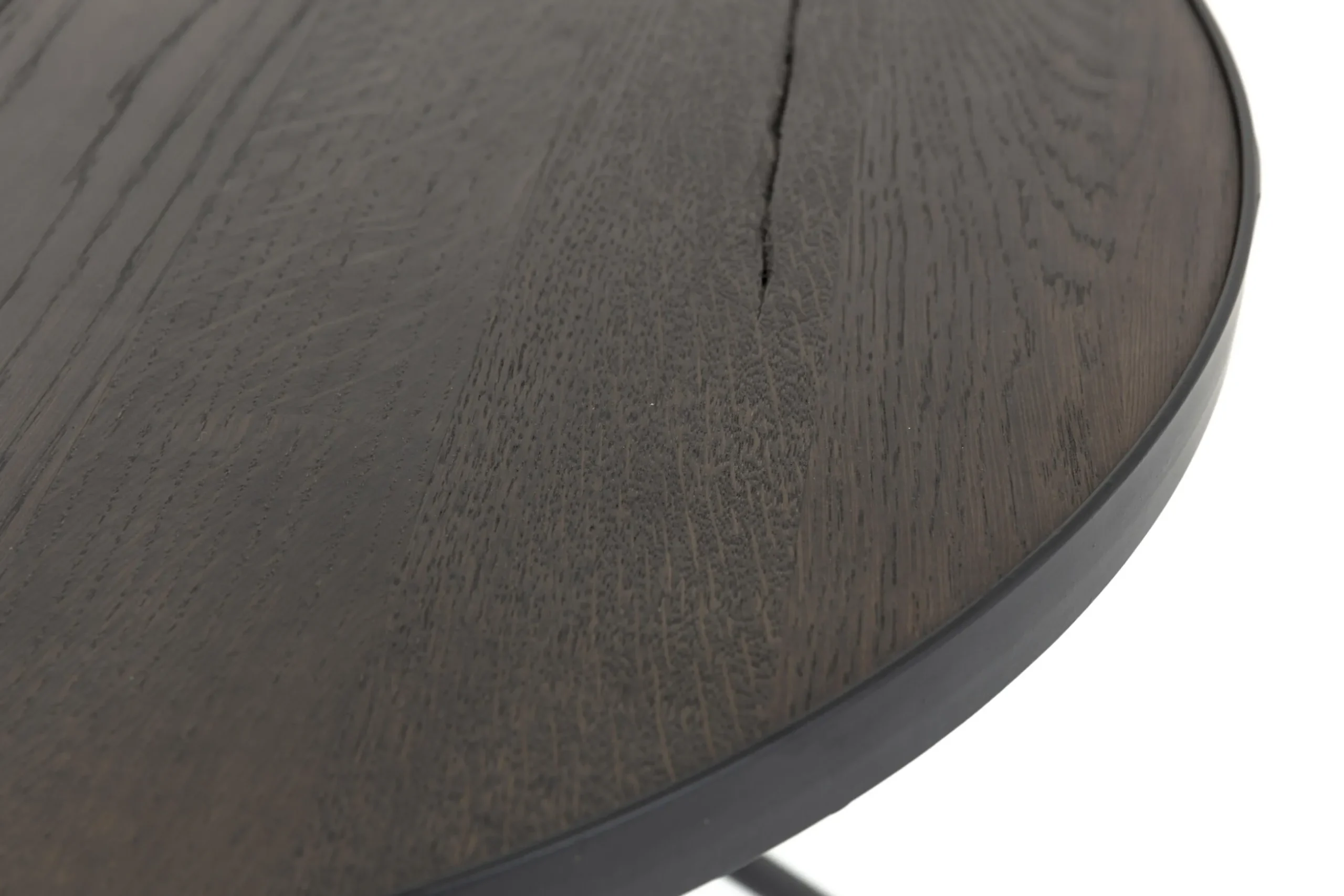 Madison, Side Table, Oak And Metal, Round, 60 Cm, Dark Brown