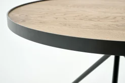 Madison, Side Table, Oak And Metal, Round, 60 Cm, Light Brown