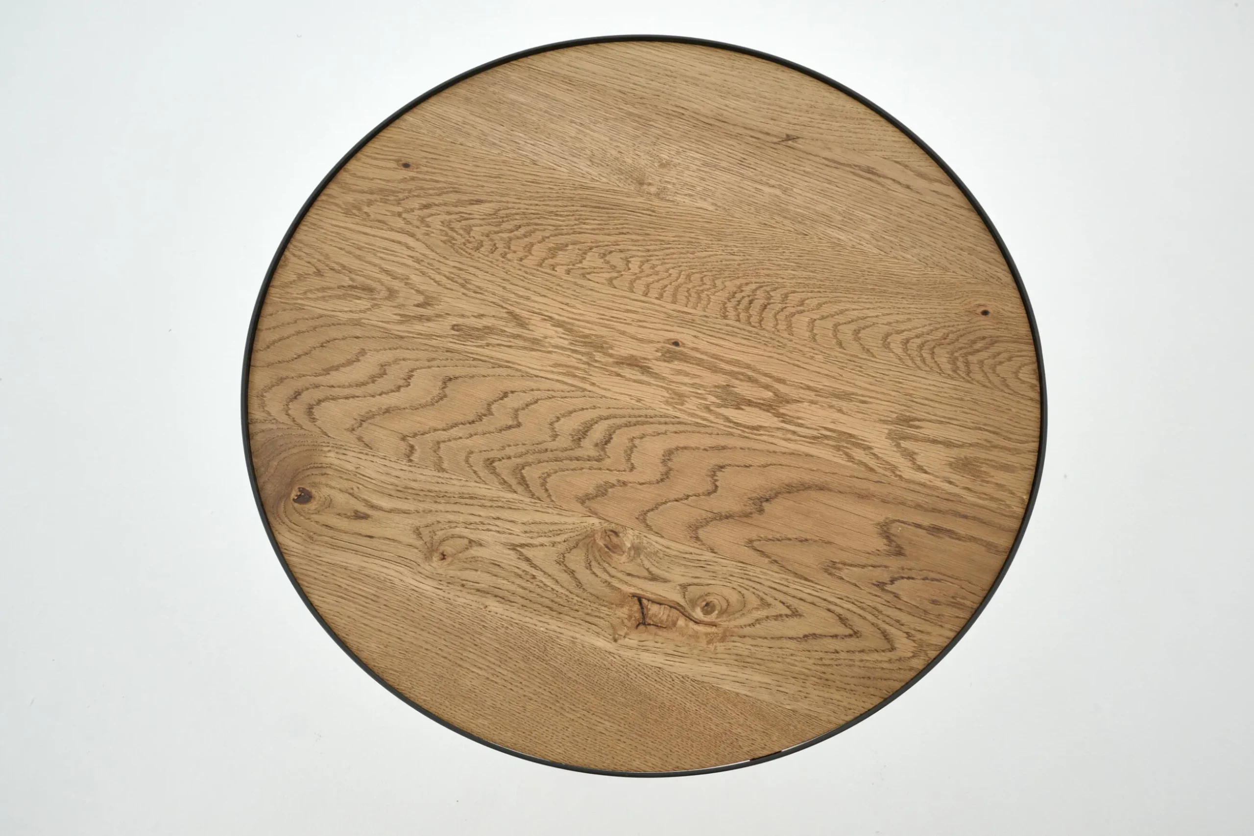 Madison, Side Table, Oak And Metal, Round, 60 Cm, Light Brown