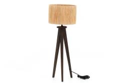Maeve, Table Lamp With Shade, Wood And Raffia