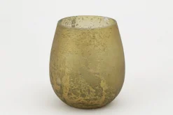 Malea, Tea Light Holder, Glass, Yellow, M