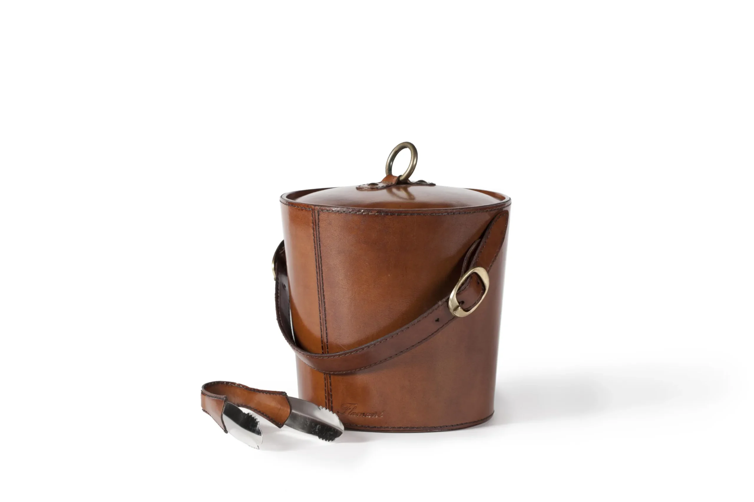 Manhattan, Ice Bucket, Brown Leather