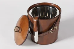 Manhattan, Ice Bucket, Brown Leather