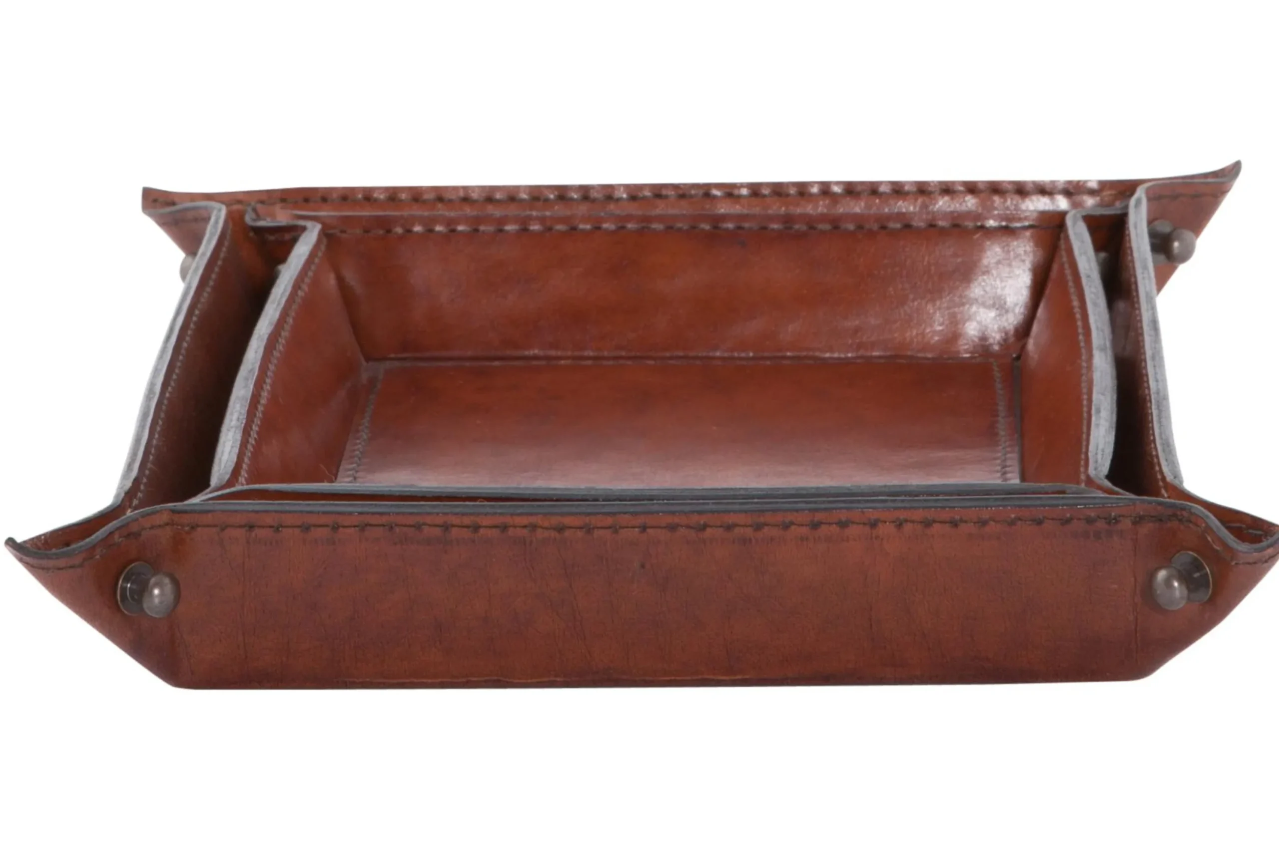 Manhattan, Tray, Brown Leather, L