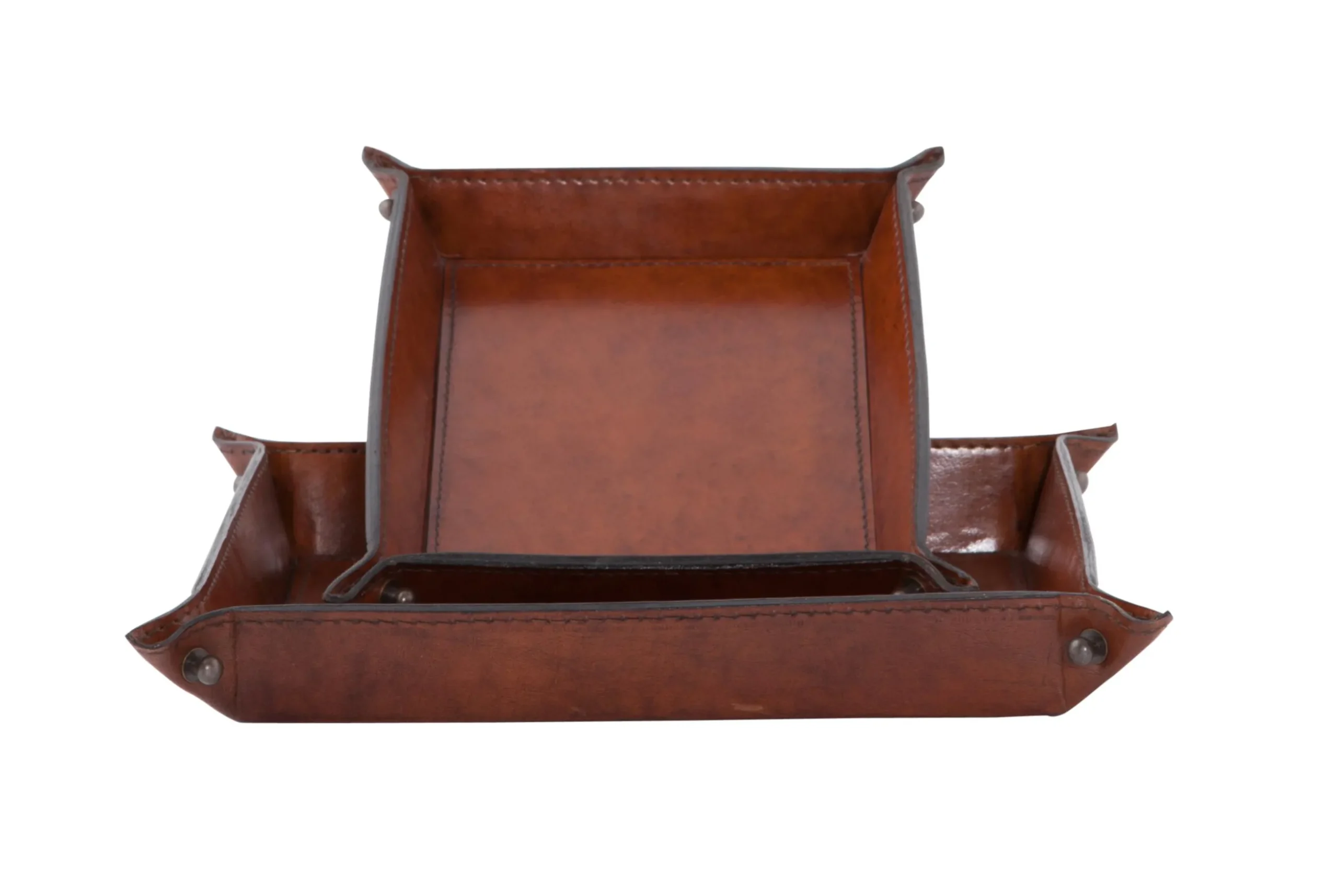 Manhattan, Tray, Brown Leather, L