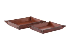 Manhattan, Tray, Brown Leather, L