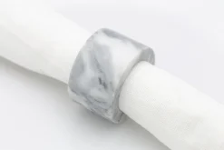 Maureen, Napkin Ring, Marble, White