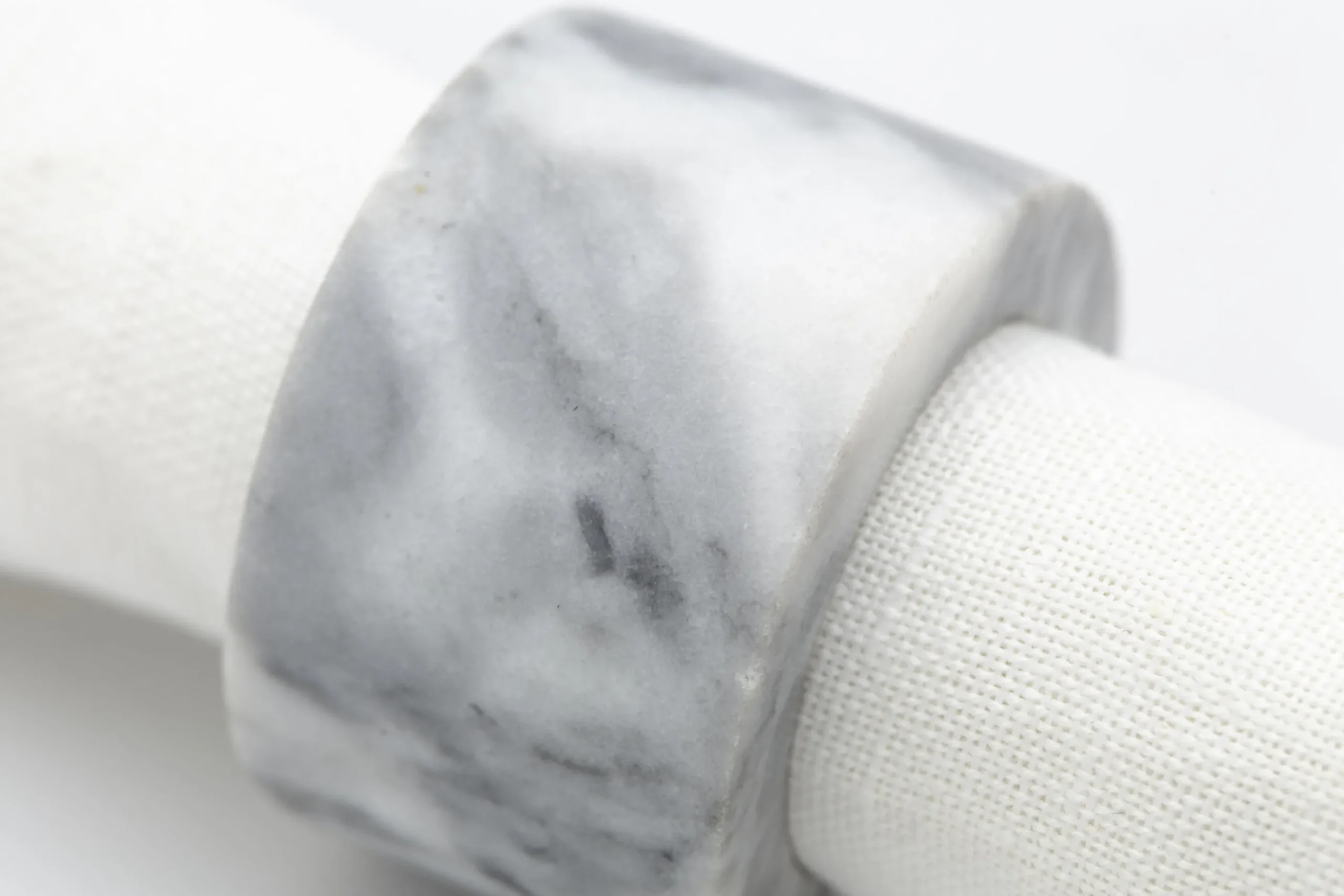 Maureen, Napkin Ring, Marble, White