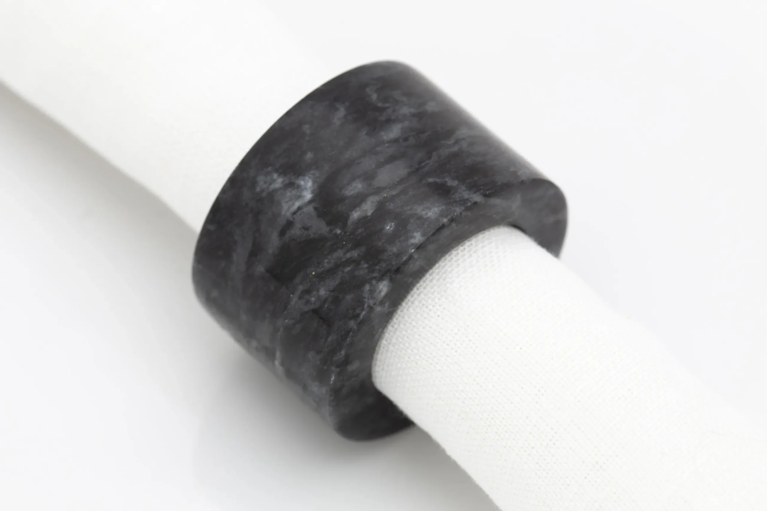 Maureen, Napkin Ring, Marble, Black
