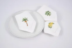 Mimosa, Napkin, Embroidery, Set Of 6