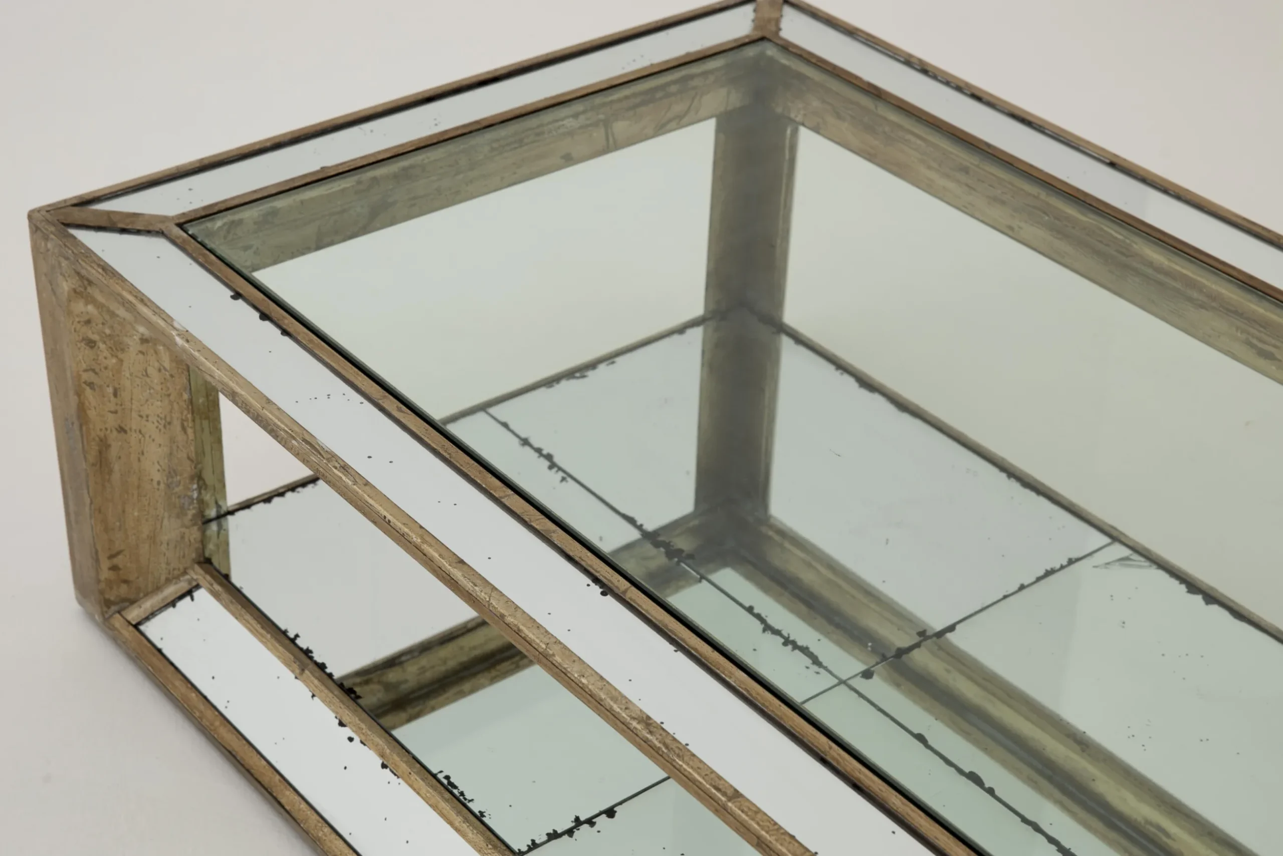 Mitchell, Coffee Table, Rectangular, Mirror Glass And Wood, 160X80
