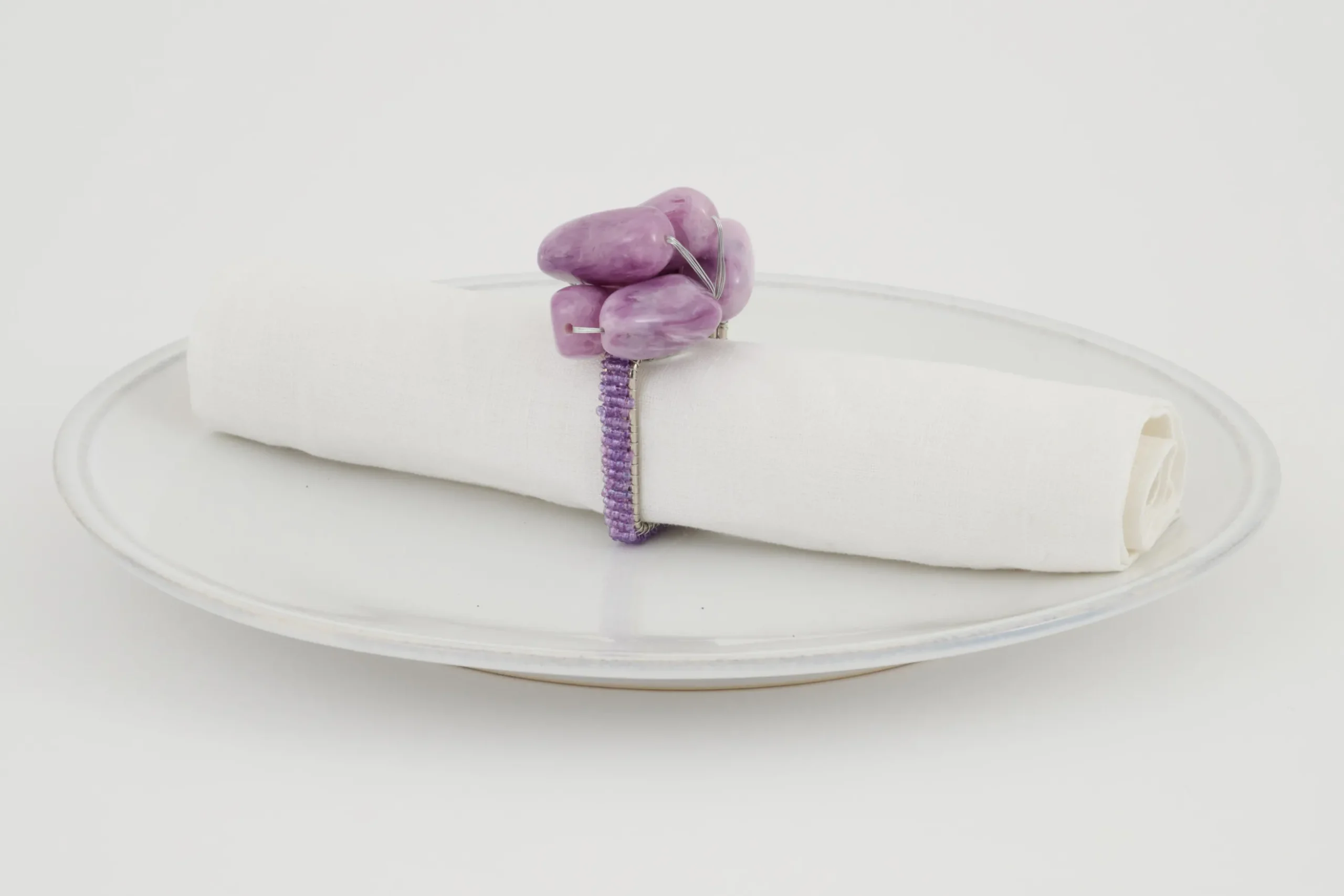 Naoh, Napkin Ring, Beads, Purple