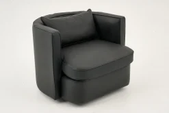 Nelia, Armchair, Leather Black, Rotatable