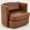 Nelia, Armchair, Leather Cognoac, Rotatable