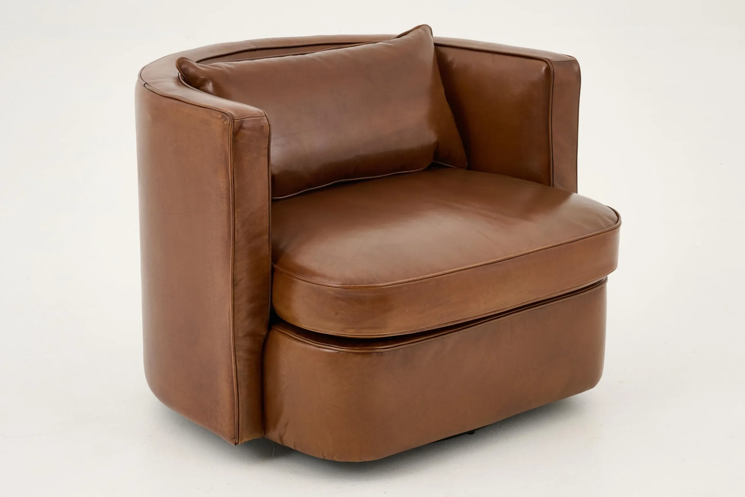 Nelia, Armchair, Leather Cognoac, Rotatable