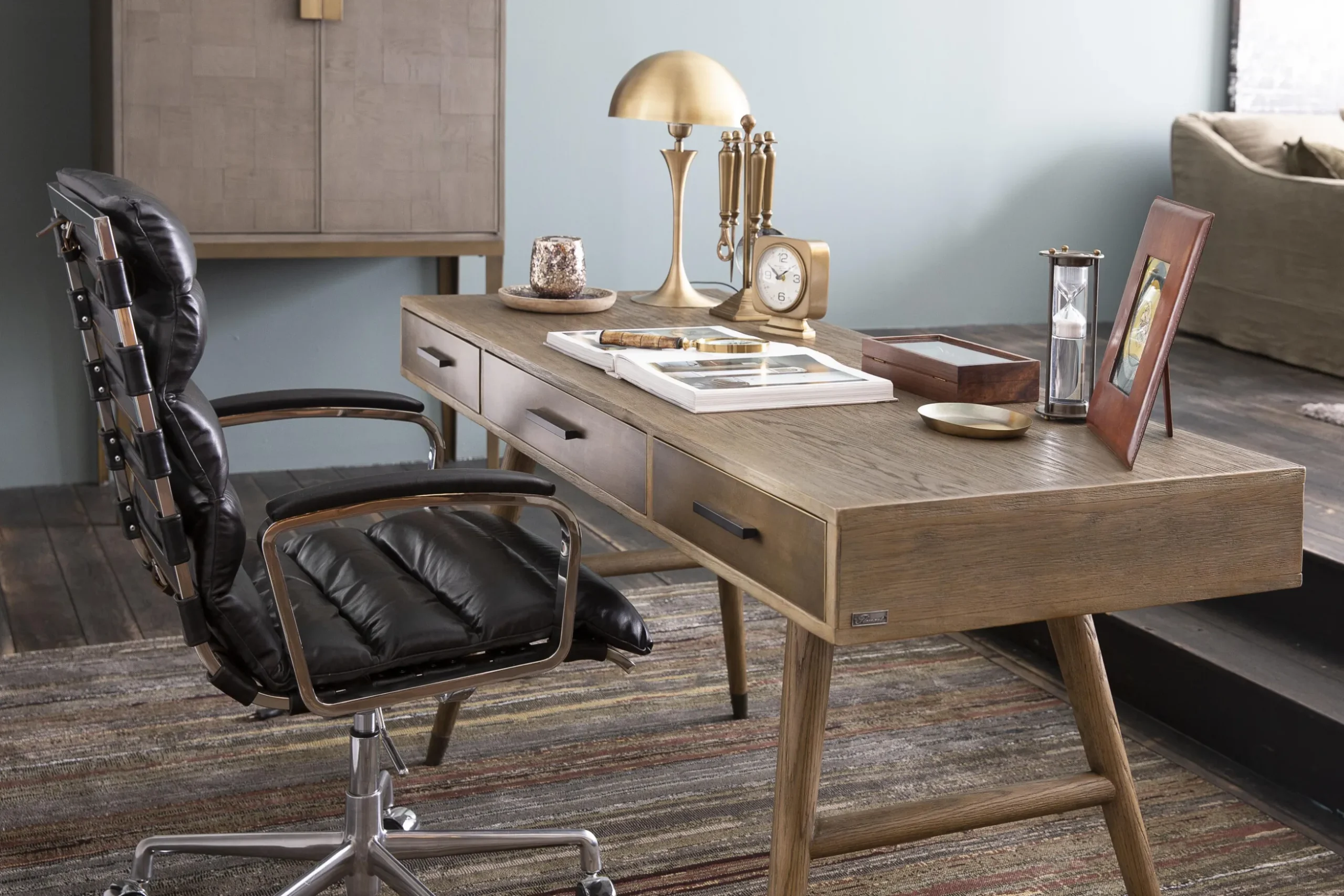Nontemar, Desk, Wood And Brass