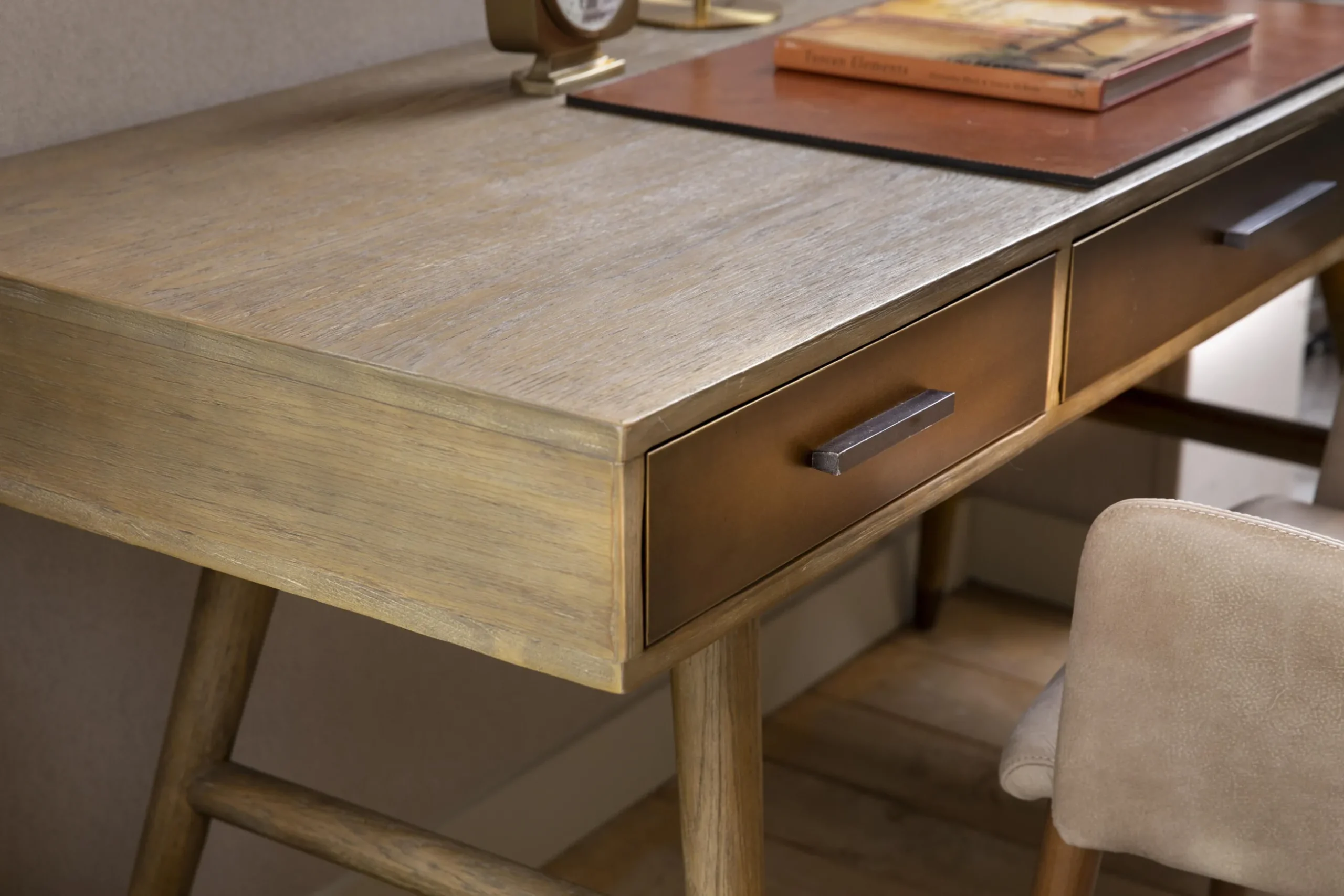 Nontemar, Desk, Wood And Brass
