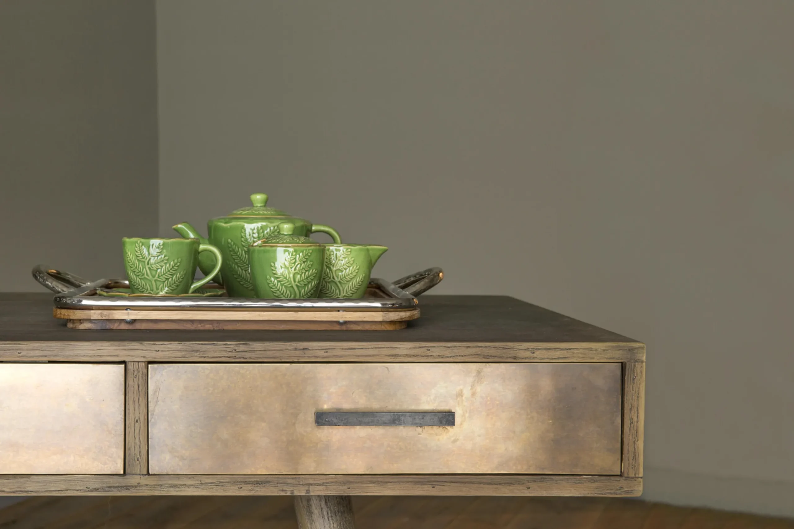 Nontemar, Desk, Wood And Brass