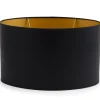 Oval, Lampshade, Black And Gold, Oval, 35 Cm