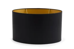 Oval, Lampshade, Black And Gold, Oval, 35 Cm