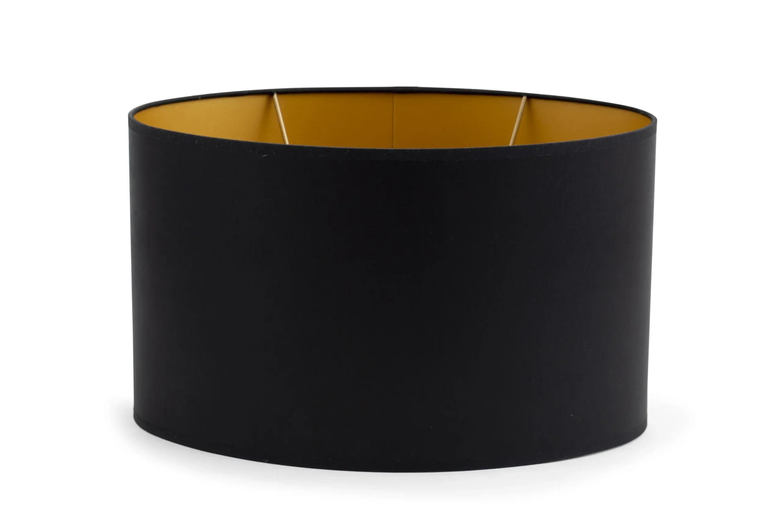 Oval, Lampshade, Black And Gold, Oval, 35 Cm