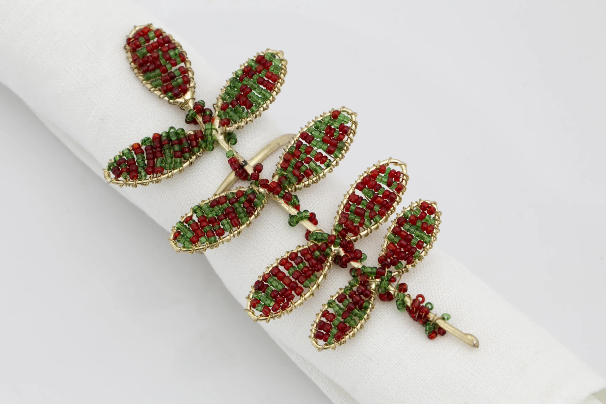 Rawas, Napkin Ring, Beads, Leaf