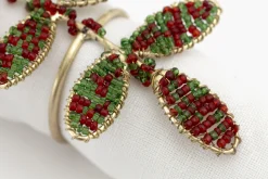 Rawas, Napkin Ring, Beads, Leaf