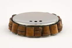 Rene, Soap Dish, Steel And Wood