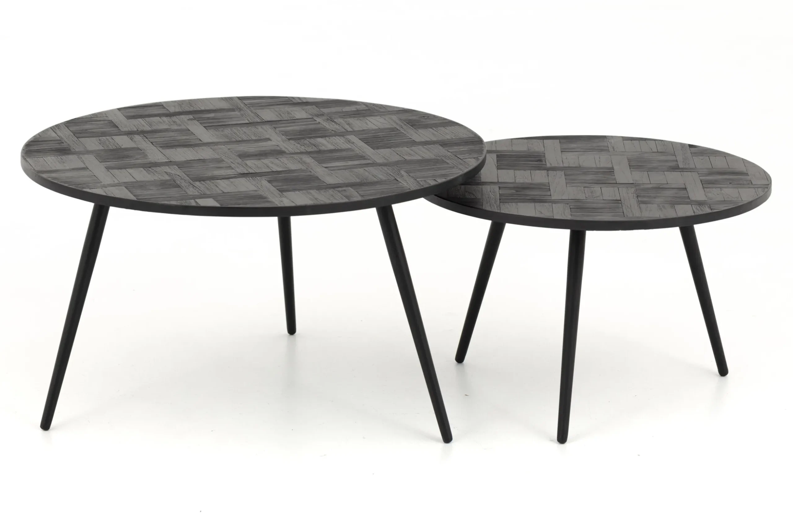 Robyn, Coffee Table, Reclaimed Teak, Round, Set Of 2