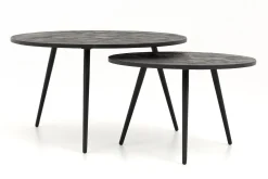 Robyn, Coffee Table, Reclaimed Teak, Round, Set Of 2