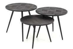 Robyn, Side Table, Reclaimed Teak, Round, Set Of 3
