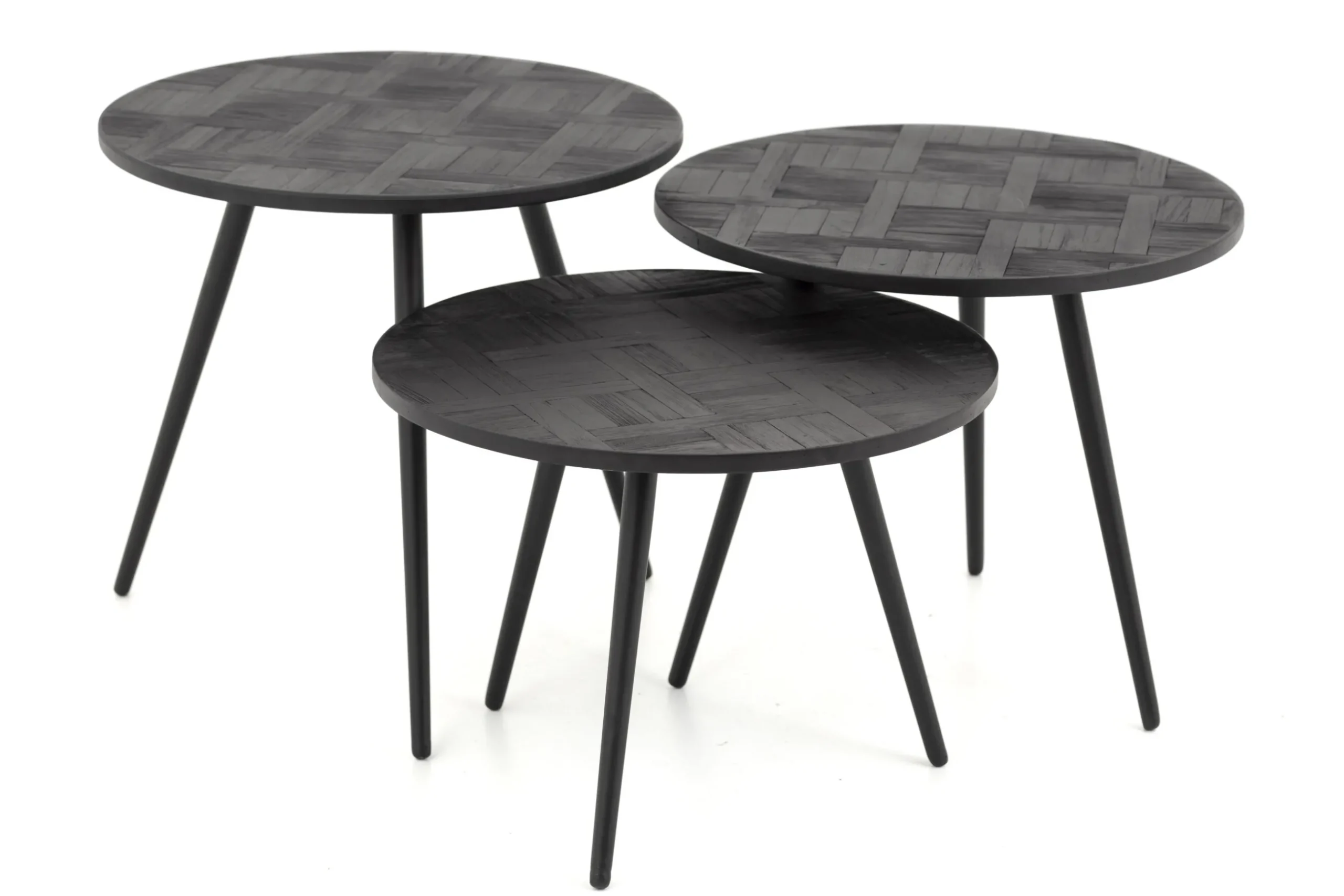 Robyn, Side Table, Reclaimed Teak, Round, Set Of 3