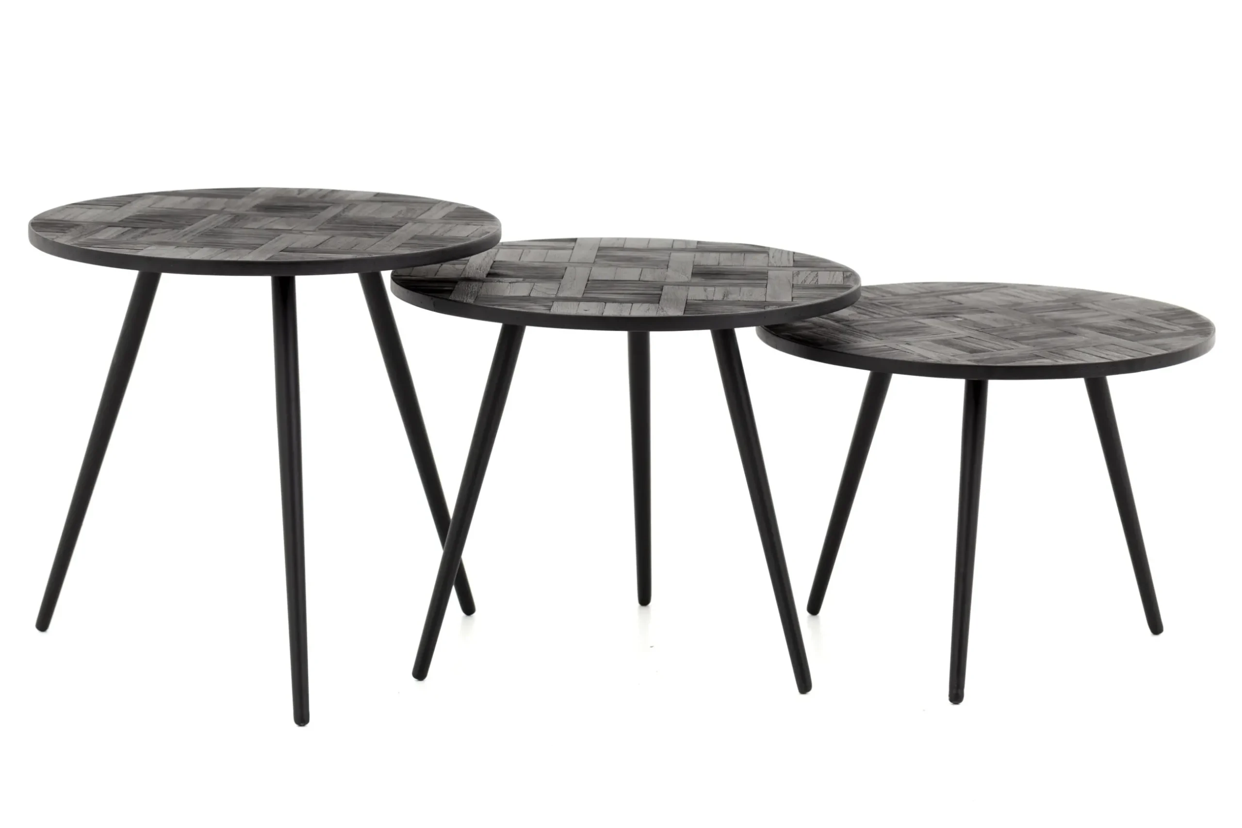 Robyn, Side Table, Reclaimed Teak, Round, Set Of 3