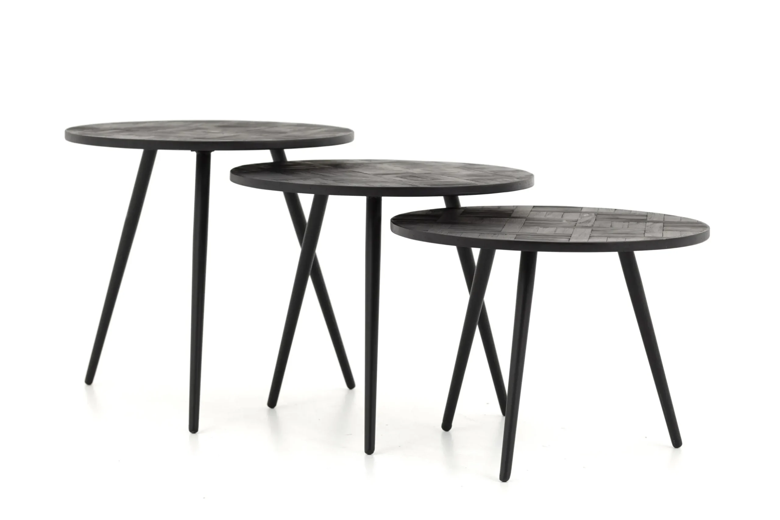 Robyn, Side Table, Reclaimed Teak, Round, Set Of 3