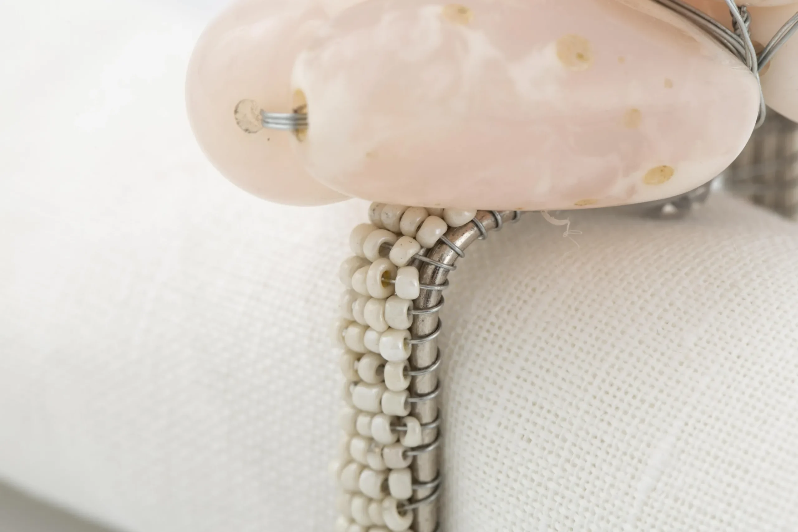 Tina, Napkin Ring, Beads, White
