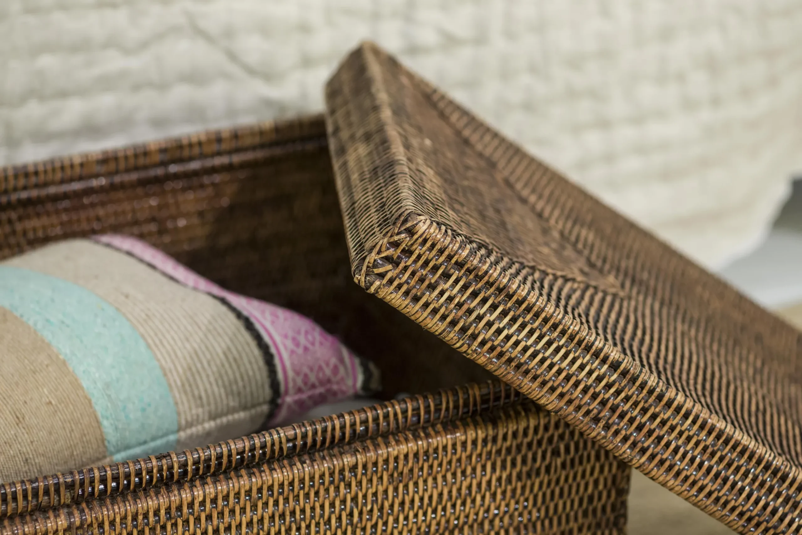 Togo, Basket, With Cover, Reed