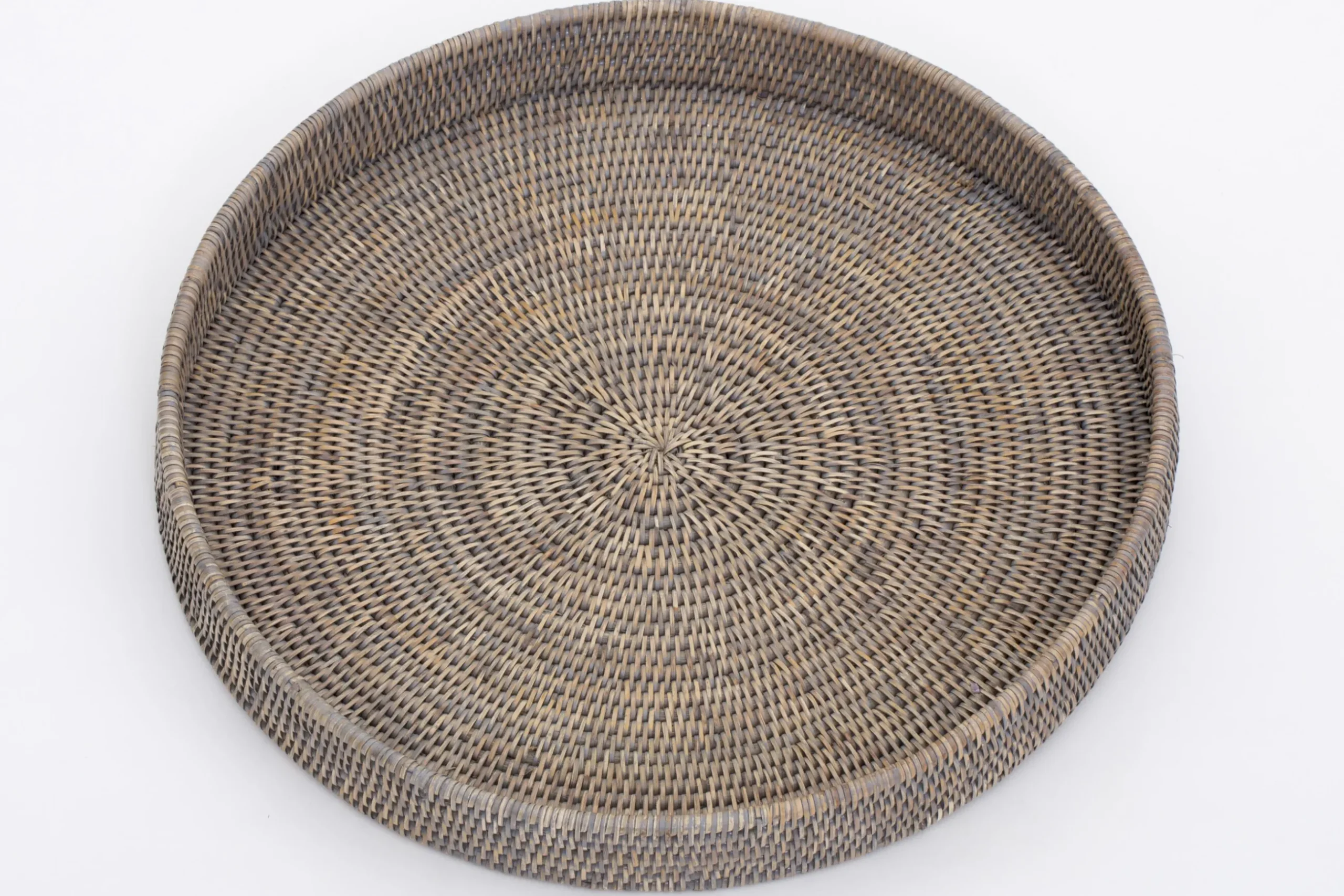 Togo, Tray, Round, Reed, Grey, 48Cm