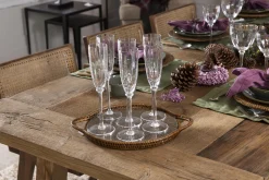 Togo, Tray, Round, With Glass, Reed