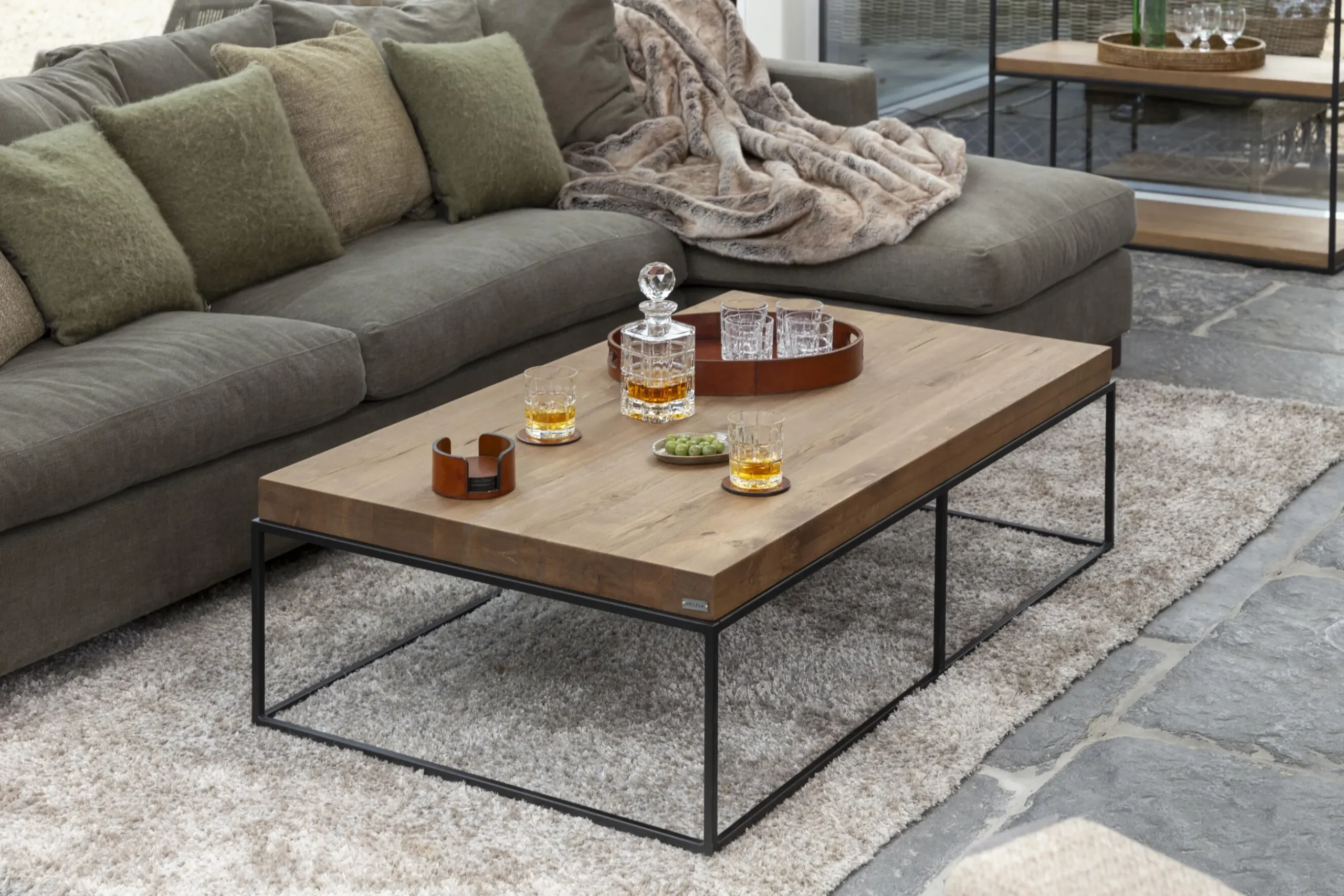 Urban, Coffee Table, Oak And Metal, Light Brown