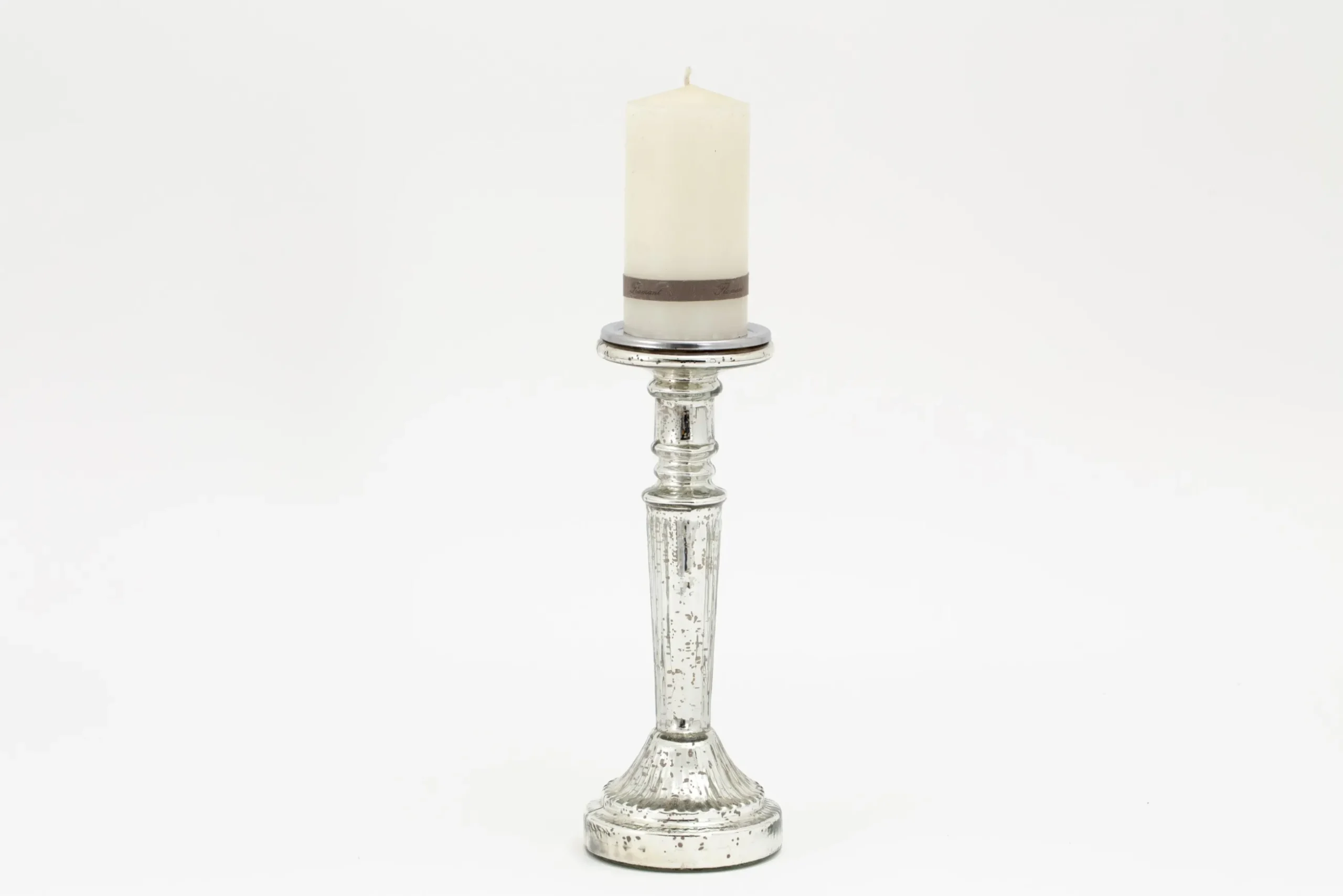 Zinia, Candlestick, Mercury Glass, L