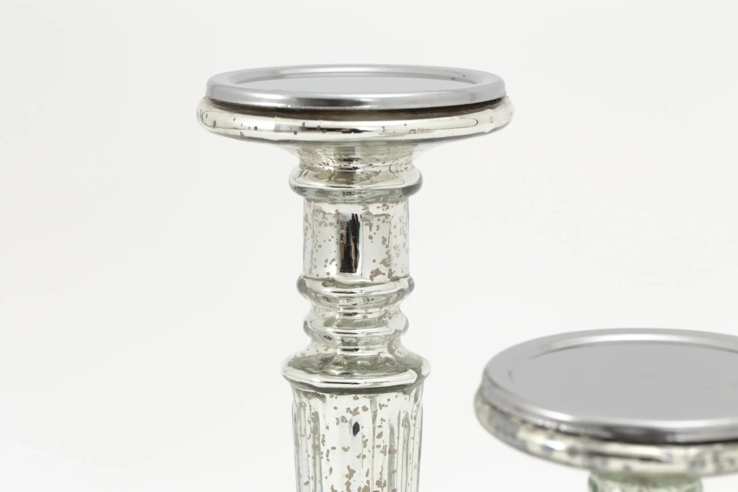 Zinia, Candlestick, Mercury Glass, L