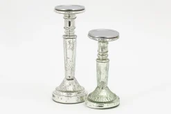 Zinia, Candlestick, Mercury Glass, L