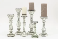 Zinia, Candlestick, Mercury Glass, L