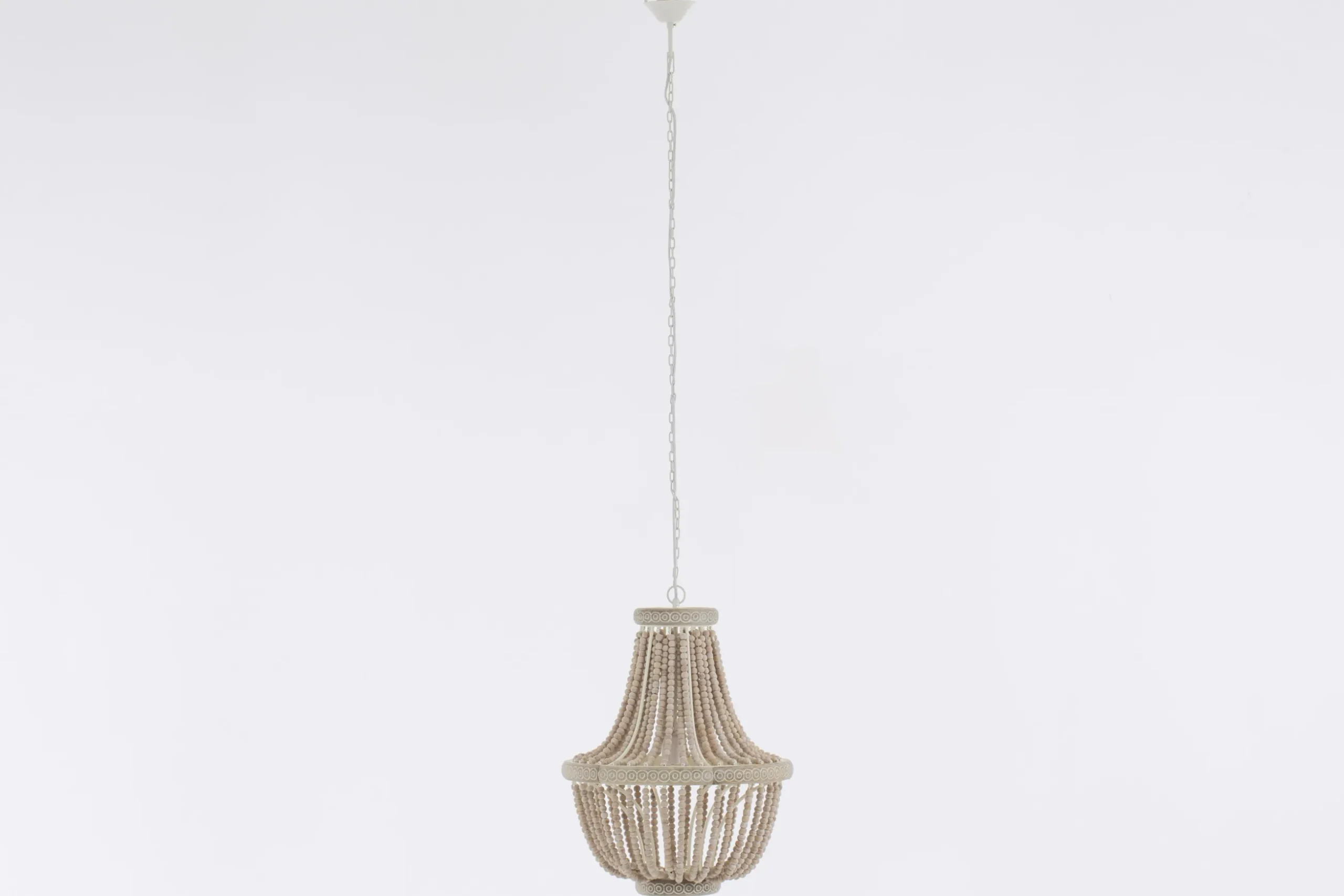Zofia, Pendant Lamp, Iron And Wooden Beads