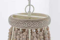 Zofia, Pendant Lamp, Iron And Wooden Beads