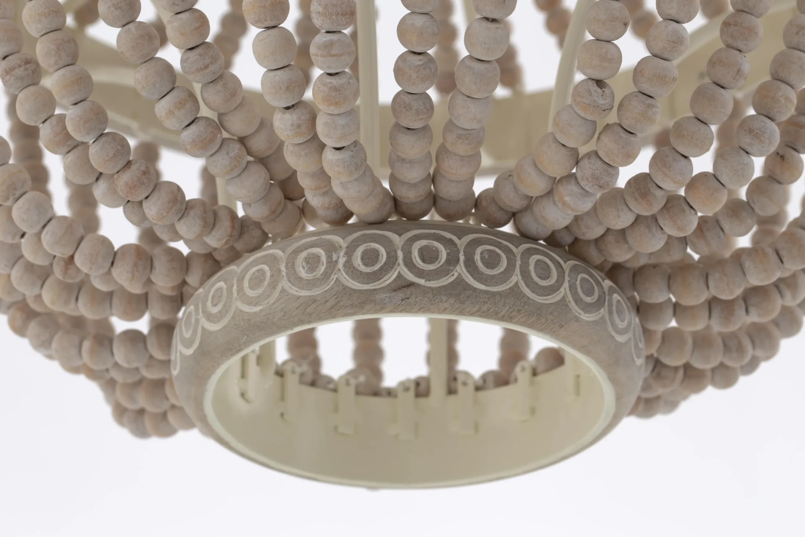 Zofia, Pendant Lamp, Iron And Wooden Beads