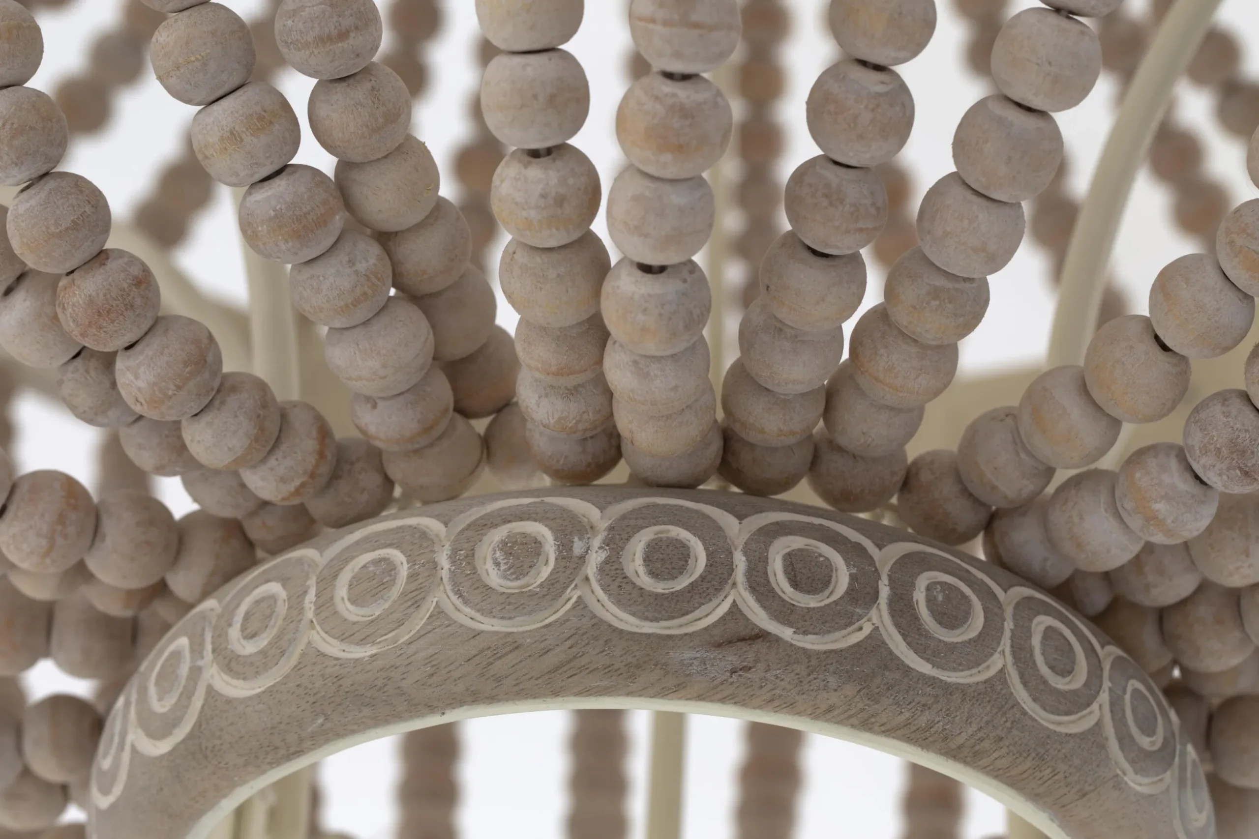 Zofia, Pendant Lamp, Iron And Wooden Beads